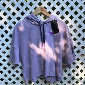 Project Rock Under Armour, cropped short sleeve hoodie, size large, new with tag